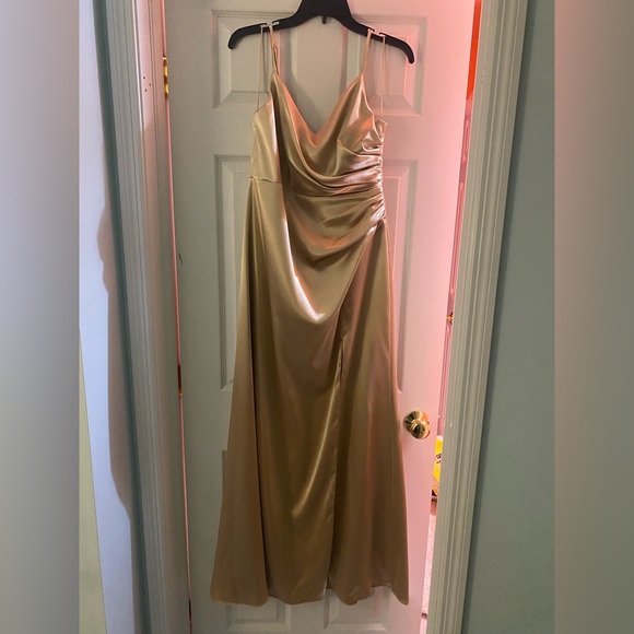 Birdy Grey - Catherine Shiny Satin Dress (Gold) bridesmaid - Picture 1 of 5